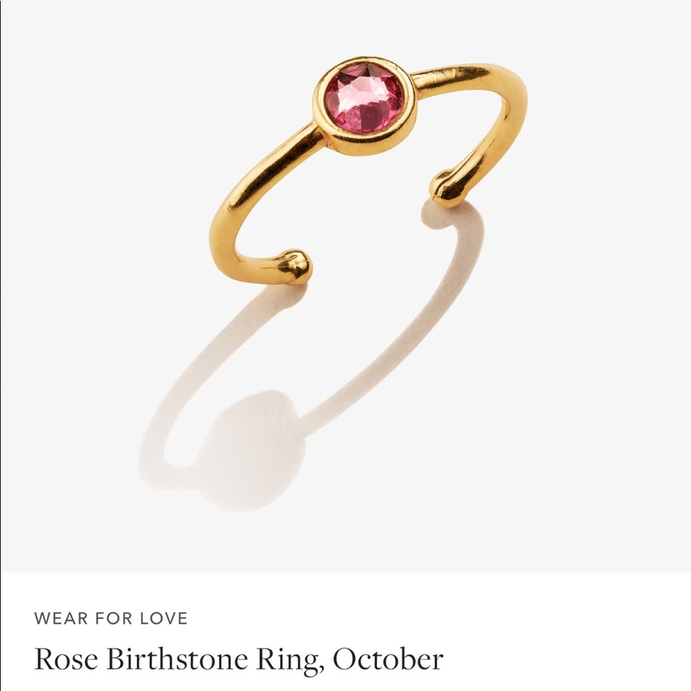 Oct Birthstone Ring (14k gld +.925 Slv+Swarovski)